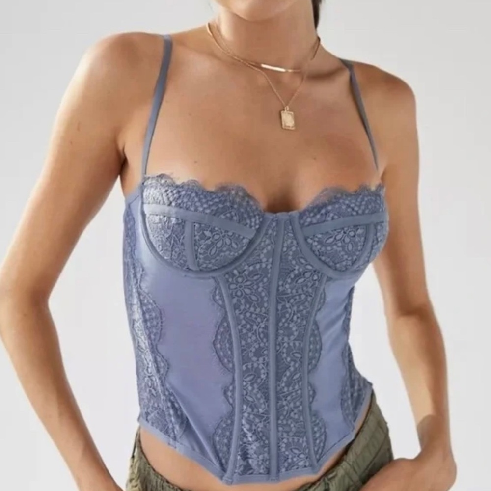 urban outfitter blue out from under corset top